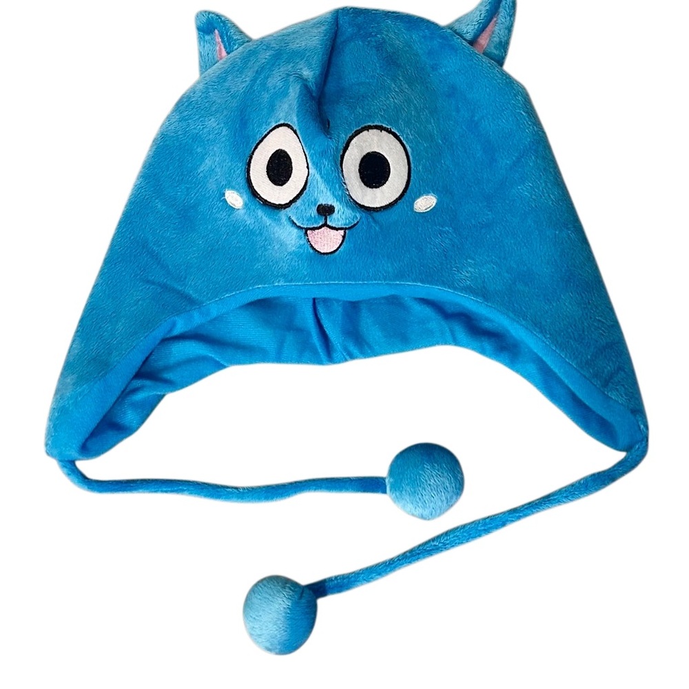 NWOT Blue Cat Ear Plush Hat (unisex)